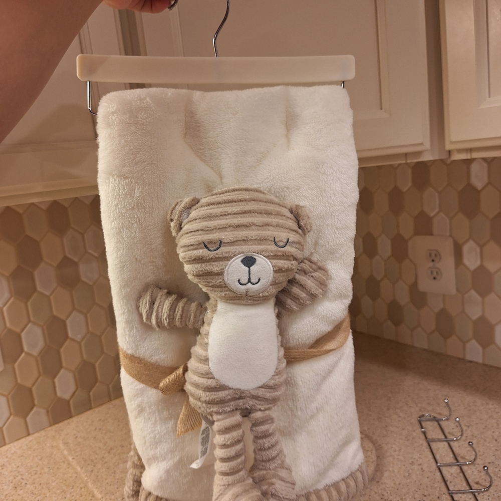 Plush Bear Blanket- Cream and Tan